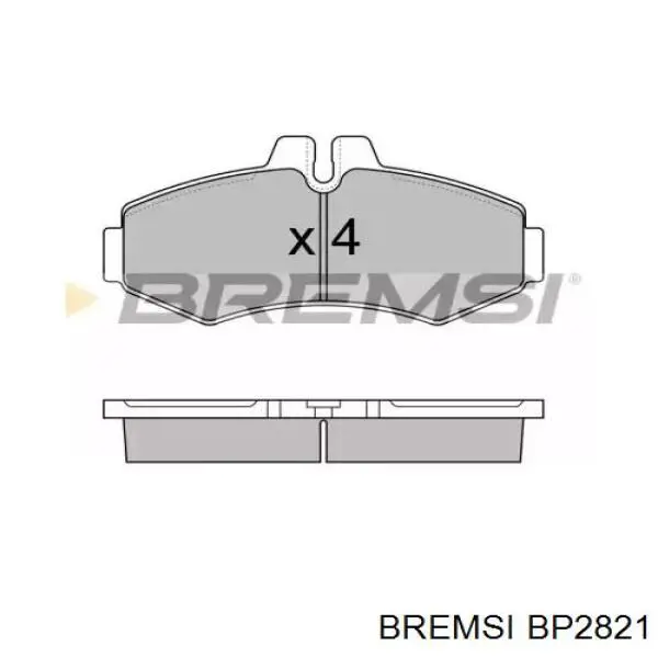 BP2821 Bremsi sapatas do freio dianteiras de disco