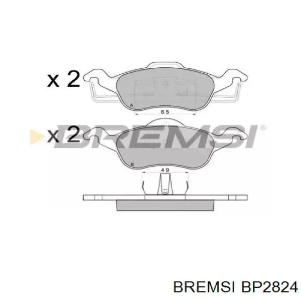 Передние тормозные колодки BP2824 Bremsi