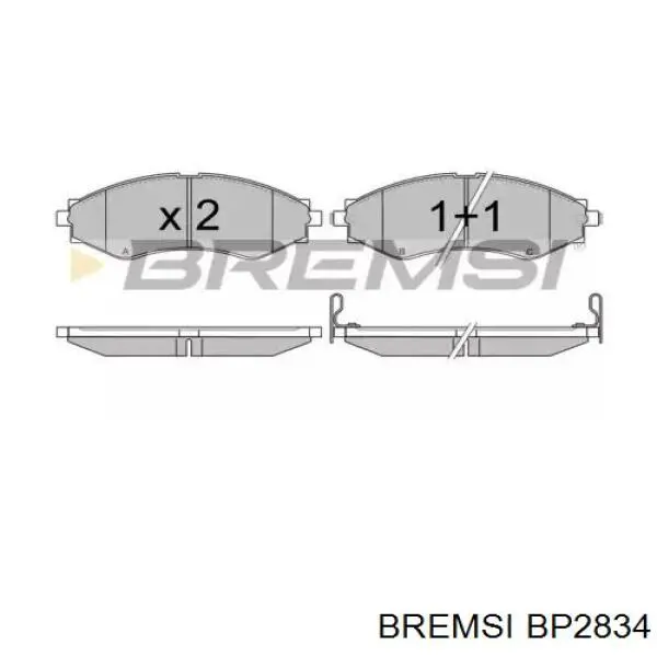 Передние тормозные колодки BP2834 Bremsi