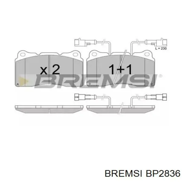 Передние тормозные колодки BP2836 Bremsi