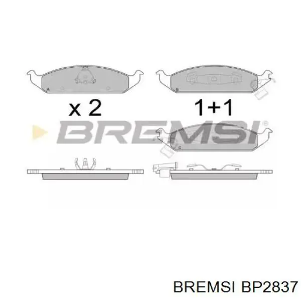 Передние тормозные колодки BP2837 Bremsi