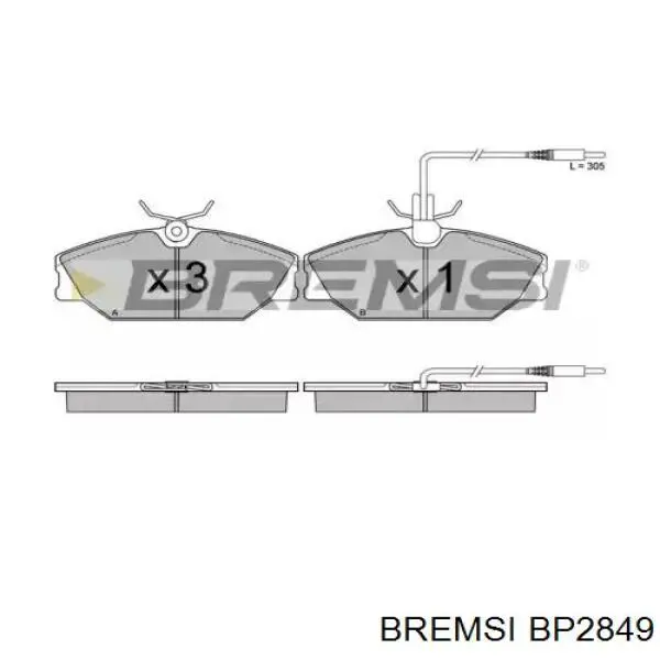 Передние тормозные колодки BP2849 Bremsi