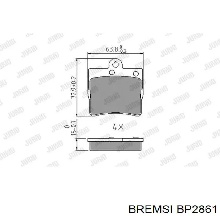 Задние тормозные колодки BP2861 Bremsi