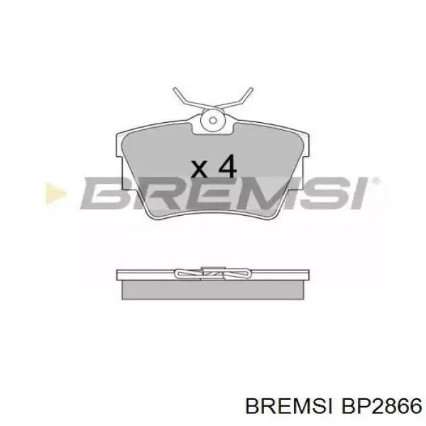 BP2866 Bremsi sapatas do freio traseiras de disco