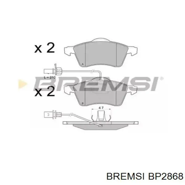 BP2868 Bremsi передние тормозные колодки