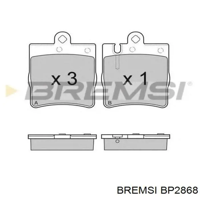 Передние тормозные колодки BP2868 Bremsi