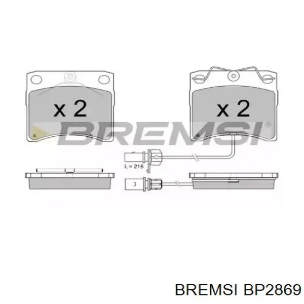 BP2869 Bremsi sapatas do freio dianteiras de disco