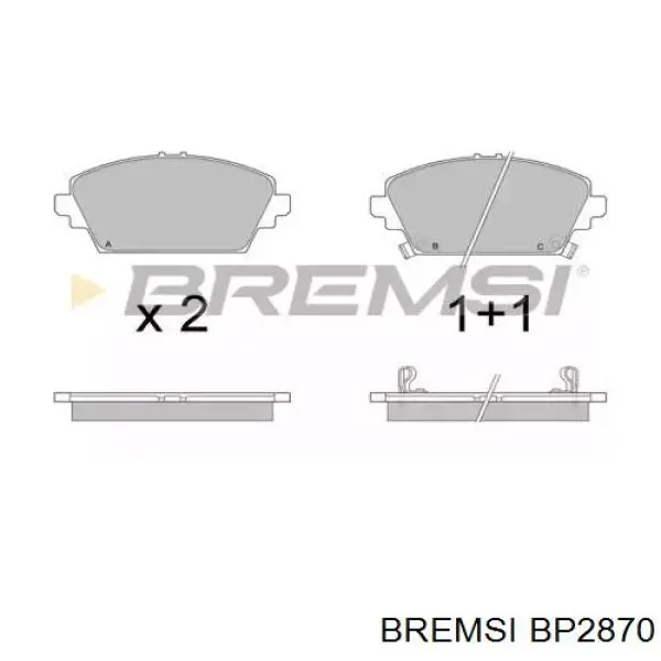 Передние тормозные колодки BP2870 Bremsi