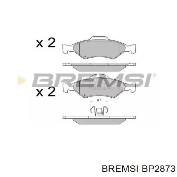 BP2873 Bremsi sapatas do freio dianteiras de disco