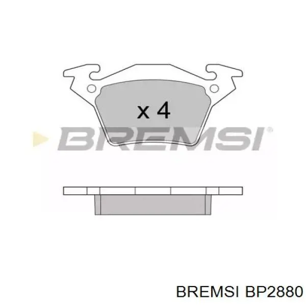 Задние тормозные колодки BP2880 Bremsi