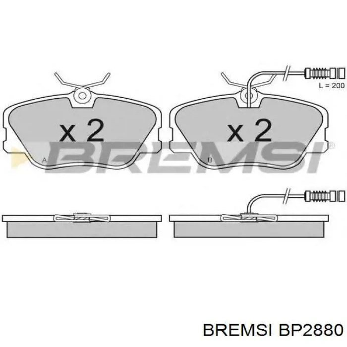 Задние тормозные колодки BP2880 Bremsi