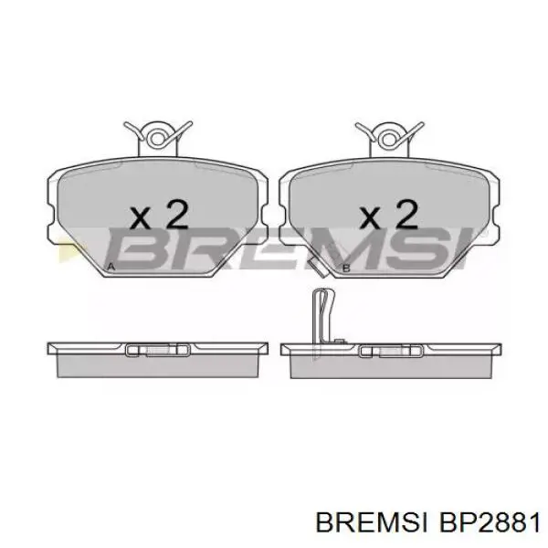 BP2881 Bremsi sapatas do freio dianteiras de disco