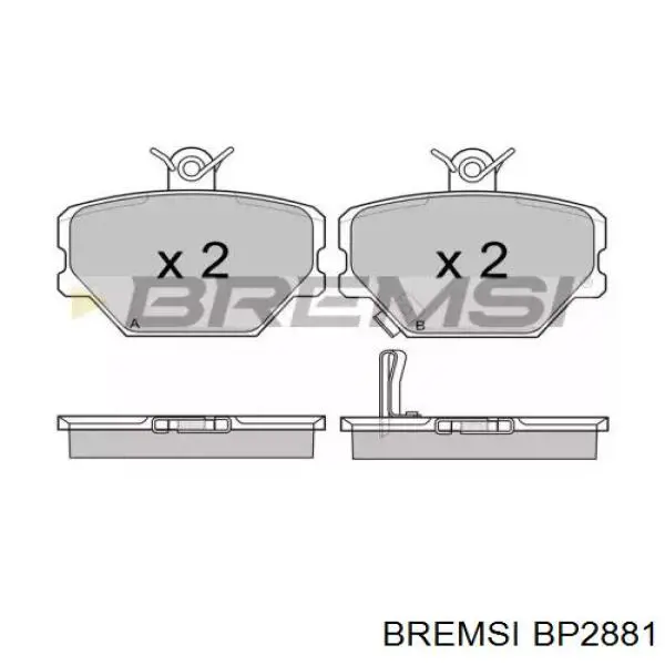 Передние тормозные колодки BP2881 Bremsi