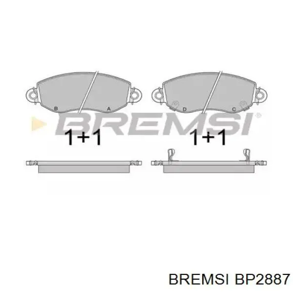BP2887 Bremsi передние тормозные колодки