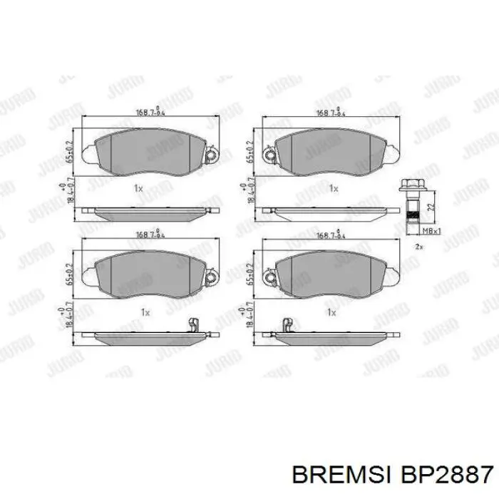 Колодки Bremsi BP2887 цена, от 25.42 USD
