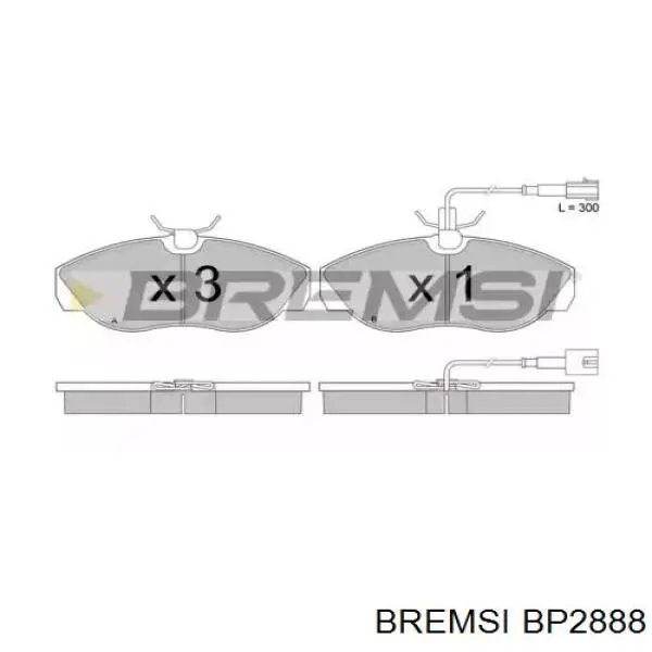 Передние тормозные колодки BP2888 Bremsi