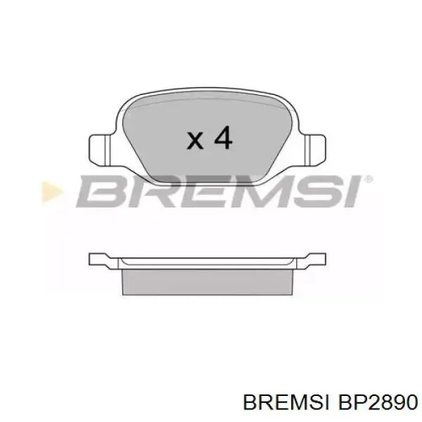 BP2890 Bremsi sapatas do freio traseiras de disco