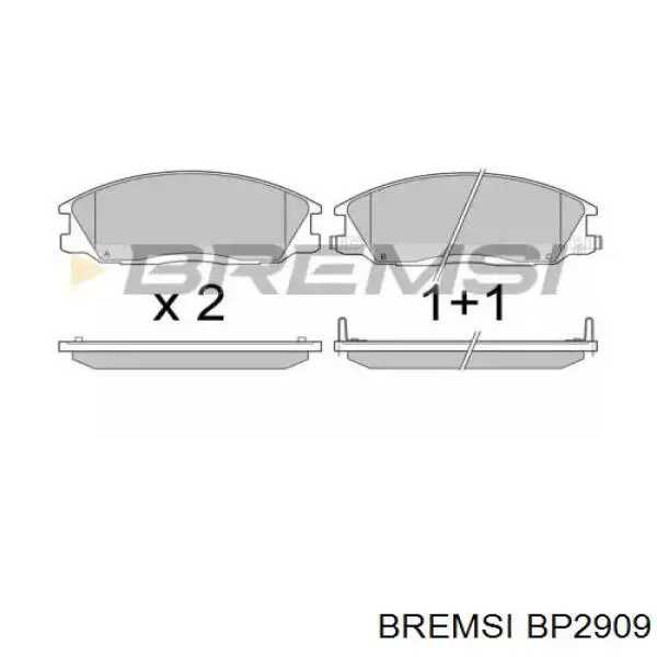 Передние тормозные колодки BP2909 Bremsi