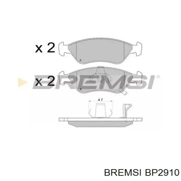 Задние тормозные колодки BP2910 Bremsi