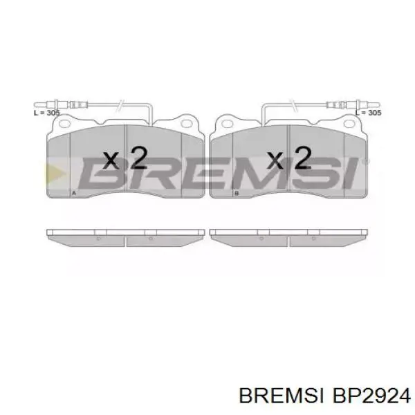 Передние тормозные колодки BP2924 Bremsi