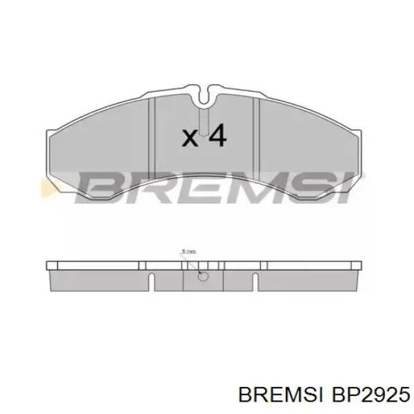 BP2925 Bremsi sapatas do freio dianteiras de disco