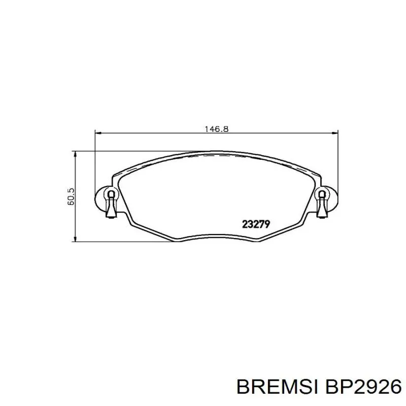 Pastillas de freno delanteras BP2926 Bremsi