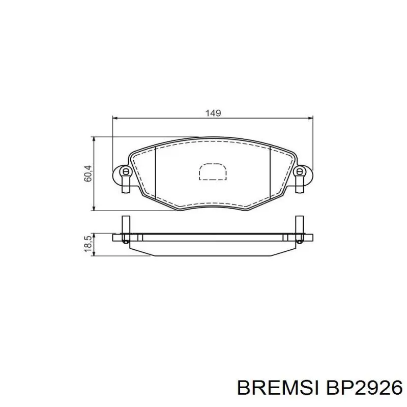 Купить BP2926 Bremsi Колодки тормозные