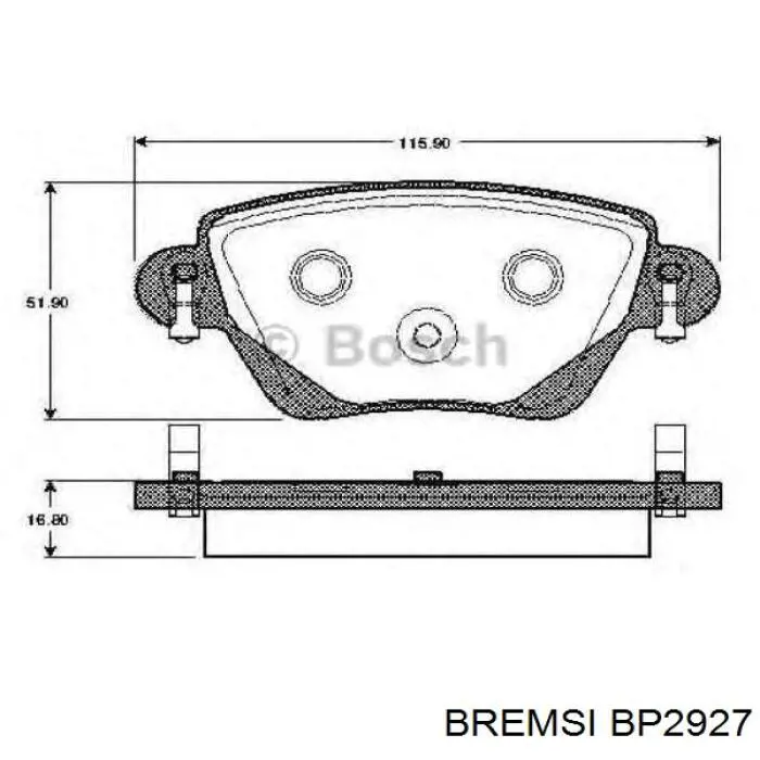 Купить BP2927 Bremsi Колодки тормозные задние, дисковые