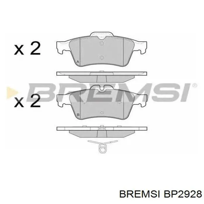 Передние тормозные колодки BP2928 Bremsi