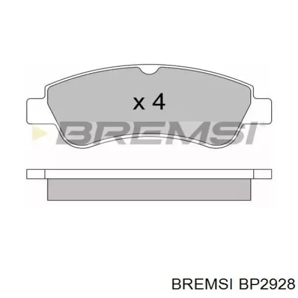 BP2928 Bremsi sapatas do freio dianteiras de disco