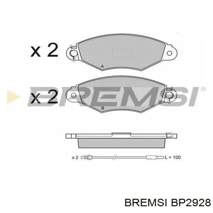 Купить BP2928 Bremsi Колодки тормозные