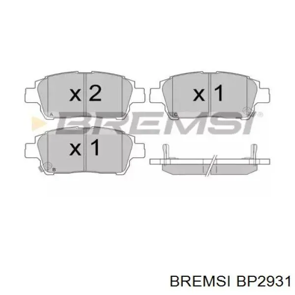 Передние тормозные колодки BP2931 Bremsi