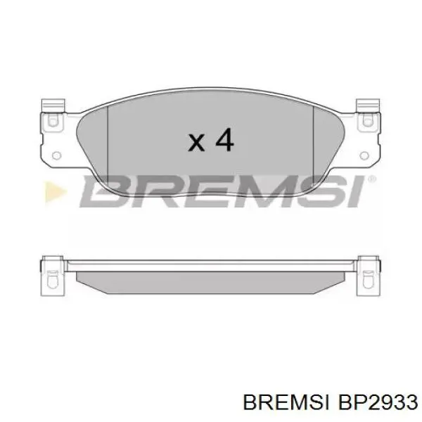 Передние тормозные колодки BP2933 Bremsi