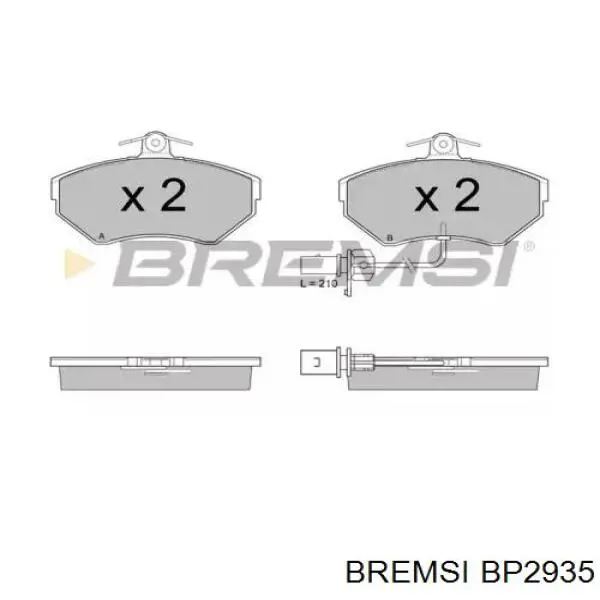 Передние тормозные колодки BP2935 Bremsi