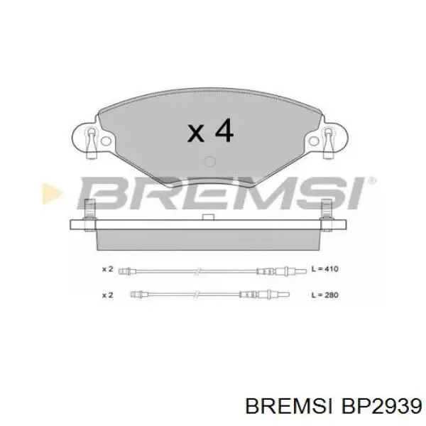 BP2939 Bremsi sapatas do freio dianteiras de disco