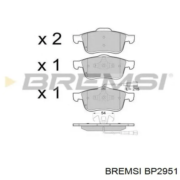 Купить BP2951 Bremsi Колодки тормозные