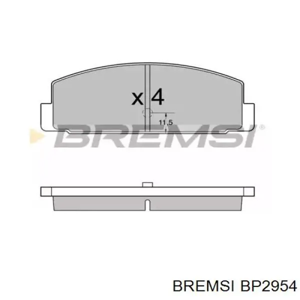 Задние тормозные колодки BP2954 Bremsi