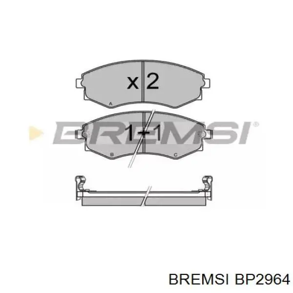 Передние тормозные колодки BP2964 Bremsi