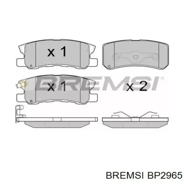 Задние тормозные колодки BP2965 Bremsi