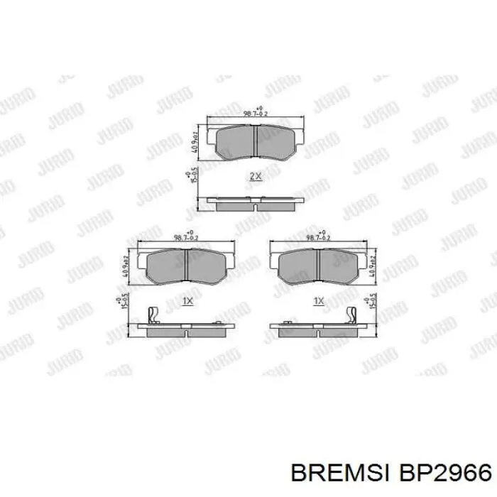 Колодки дисковые  Bremsi BP2966 цена, от 13.45 USD