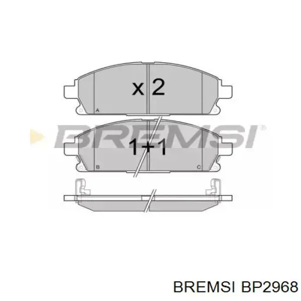 Передние тормозные колодки BP2968 Bremsi