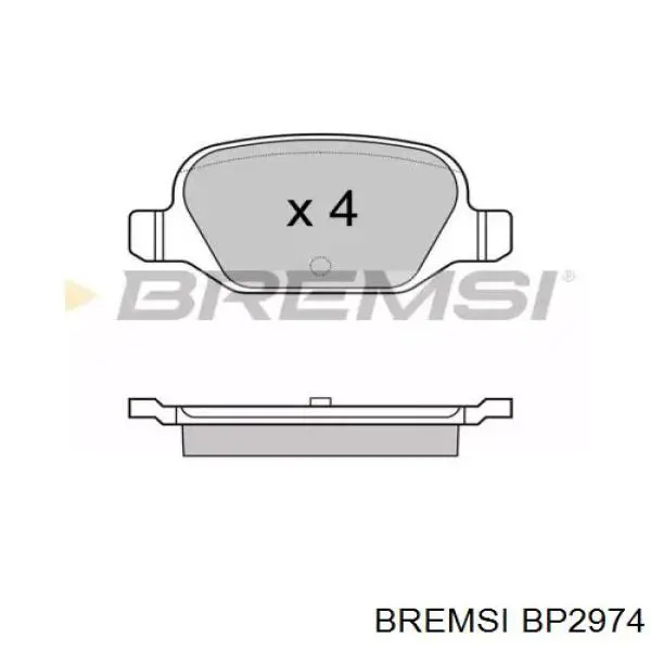 Задние тормозные колодки BP2974 Bremsi