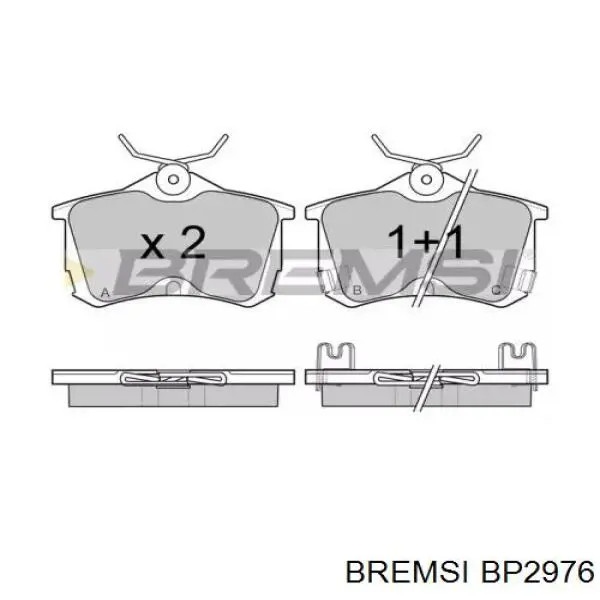 Задние тормозные колодки BP2976 Bremsi