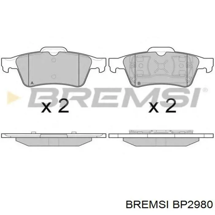 Задние тормозные колодки BP2980 Bremsi