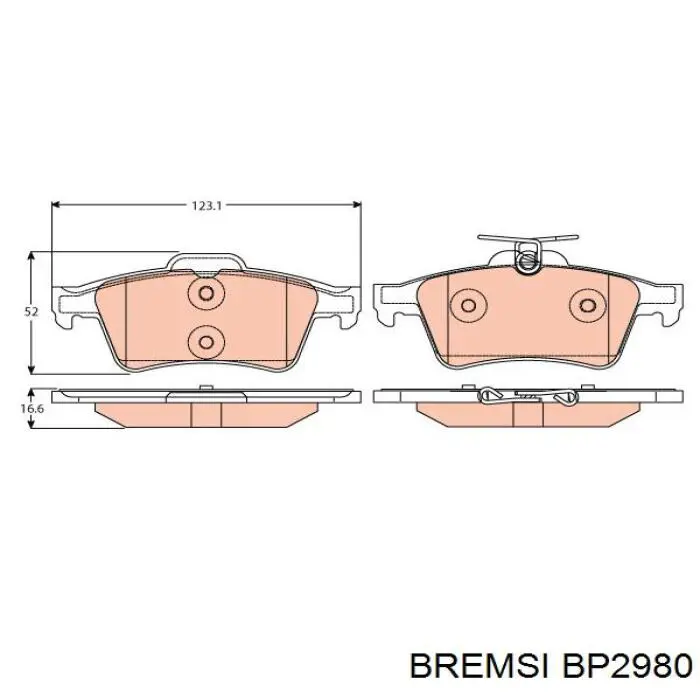 Колодки дисковые  Bremsi BP2980 цена, от 14.27 USD