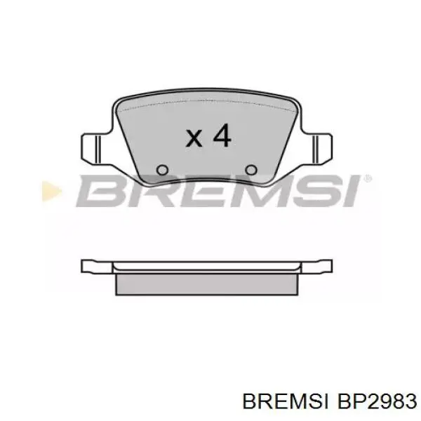 Задние тормозные колодки BP2983 Bremsi