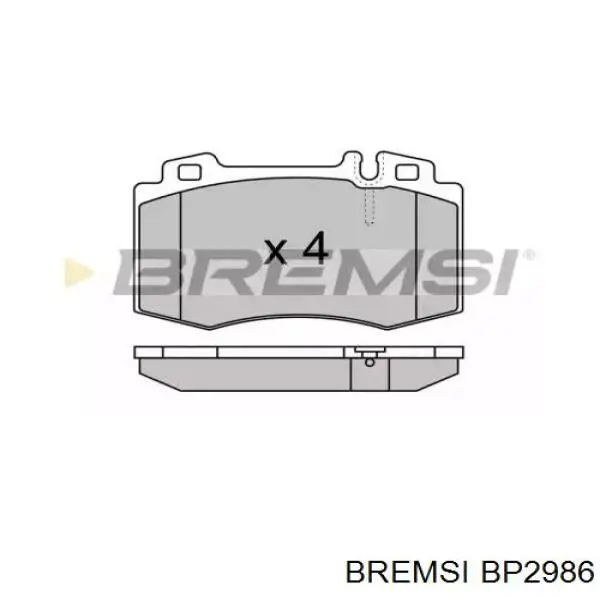 Передние тормозные колодки BP2986 Bremsi