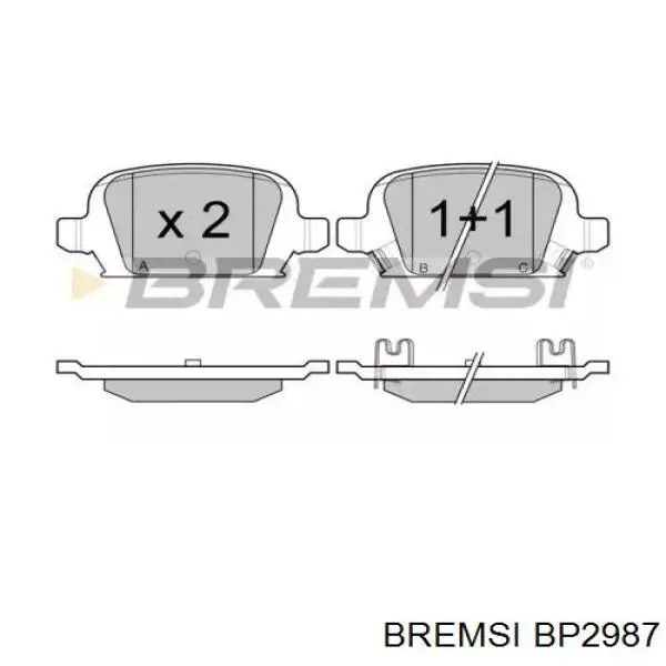 Передние тормозные колодки BP2987 Bremsi