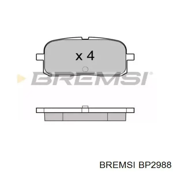 Задние тормозные колодки BP2988 Bremsi