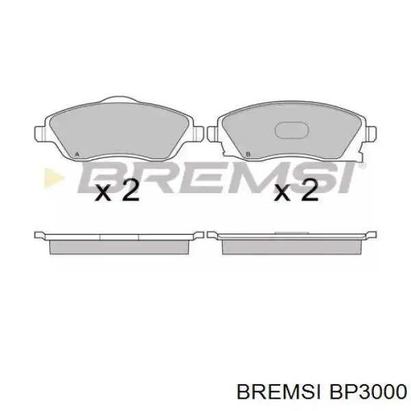 BP3000 Bremsi передние тормозные колодки